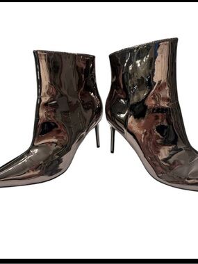 Nine West Shiny Silver Heeled Boots